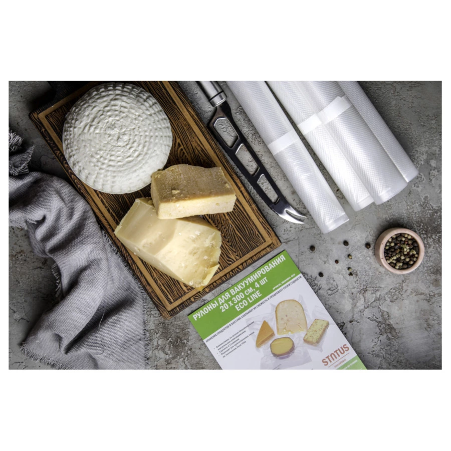 Рулоны для вак. упаковщика STATUS, 90nm ECO 20смх3м, 4шт.