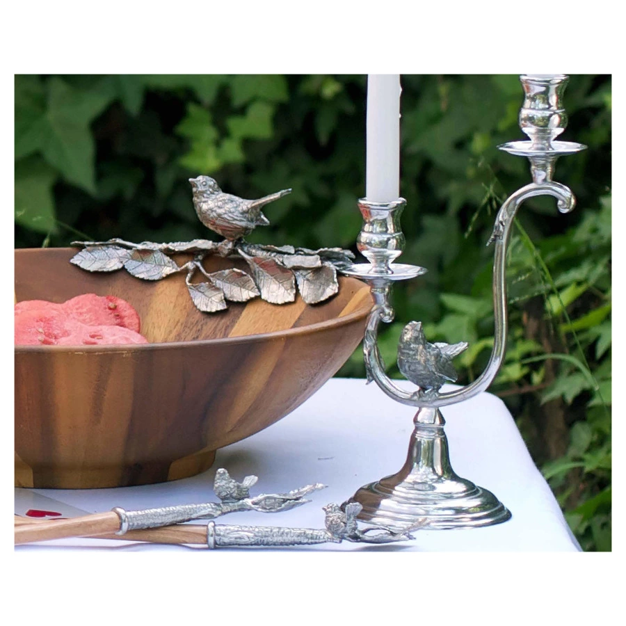 Подсвечник на 2 свечи Vagabond House Птичья трель 23х30 см, олово