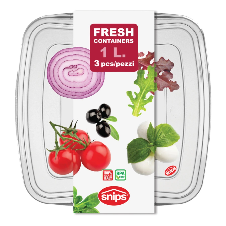 Набор контейнеров для сохранения свежести SNIPS Fresh 1 л, для СВЧ и заморозки, 3 шт, пластик