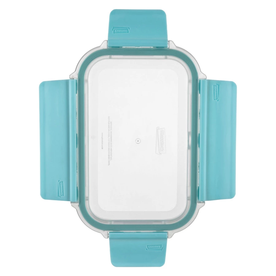 Контейнер прямоугольный Glasslock 390мл, для духовки, синий силикон, стекло