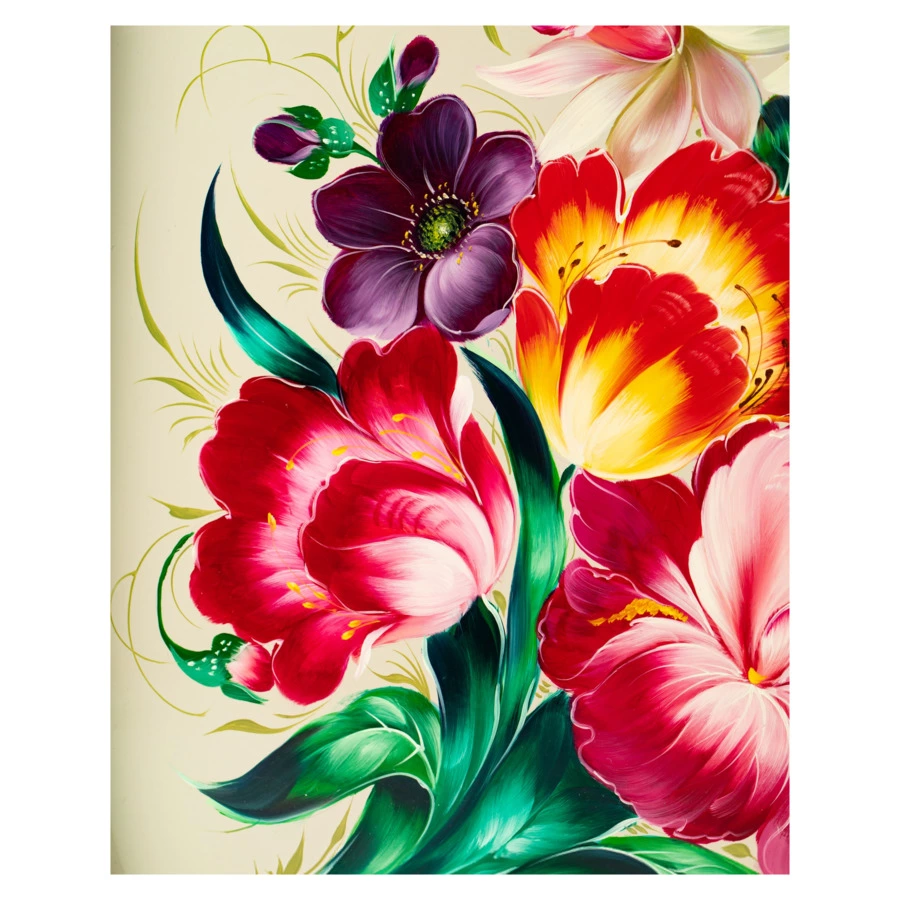 Поднос прямоугольный Жостовская фабрика декоративной росписи Сказка 45х36см, п/к