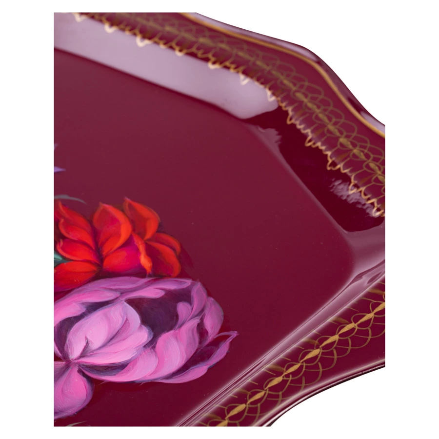 Поднос прямоугольный Жостовская фабрика декоративной росписи Подарок 47х34 см, п/к