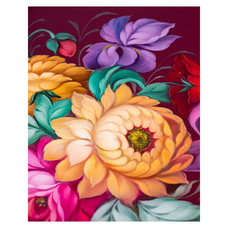 Поднос прямоугольный Жостовская фабрика декоративной росписи Подарок 47х34 см, п/к