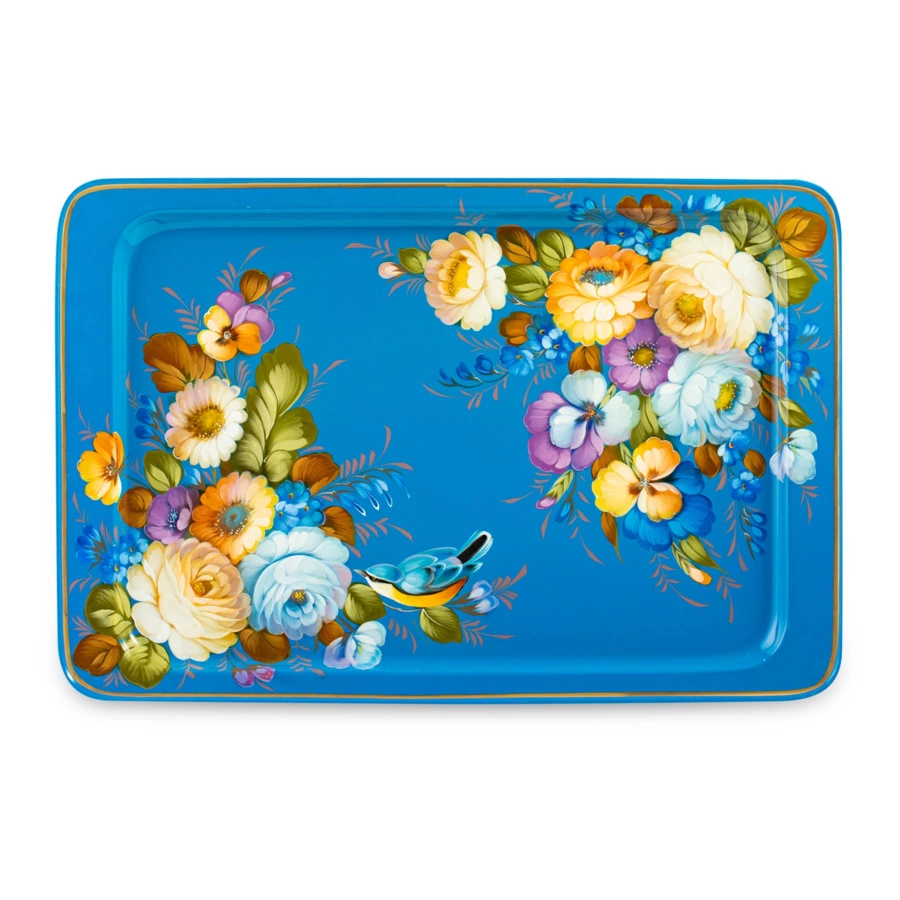 Поднос прямоугольный Жостовская фабрика декоративной росписи Канон, 53х36 см, п/к