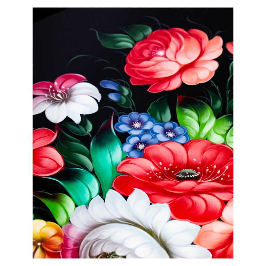 Поднос круглый Жостовская фабрика декоративной росписи Очарование, 50 см, п/к