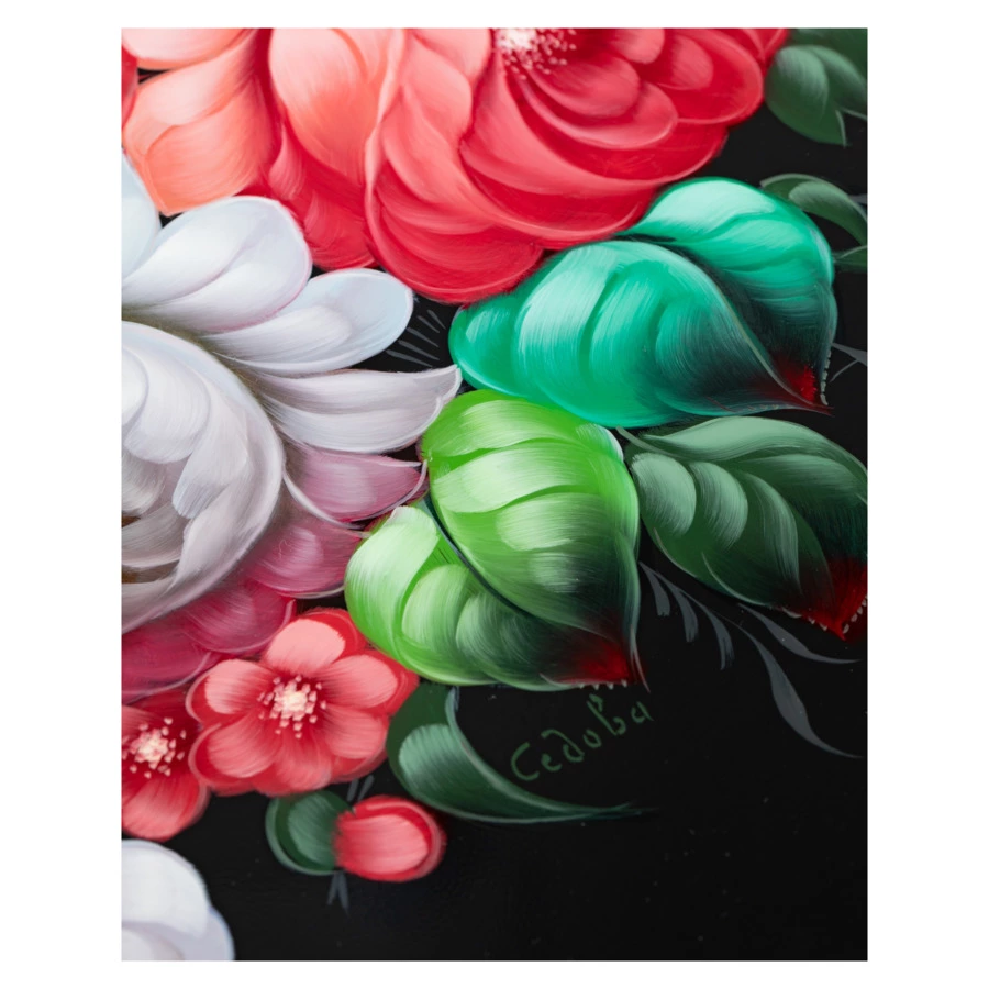 Поднос круглый Жостовская фабрика декоративной росписи Очарование, 50 см, п/к