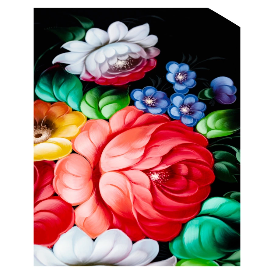 Поднос круглый Жостовская фабрика декоративной росписи Очарование, 50 см, п/к