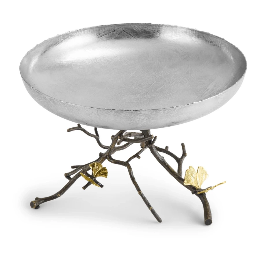 Чаша для фруктов Michael Aram Бабочки гинкго 20 см, сталь нержавеющая