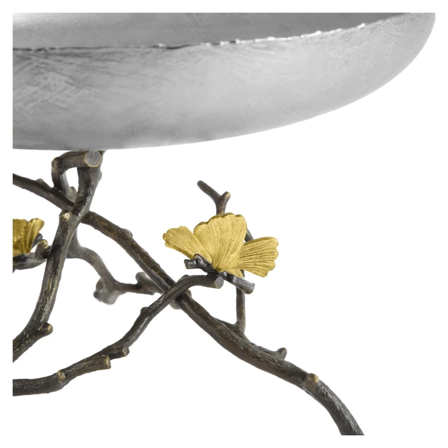 Чаша для фруктов Michael Aram Бабочки гинкго 20 см, сталь нержавеющая