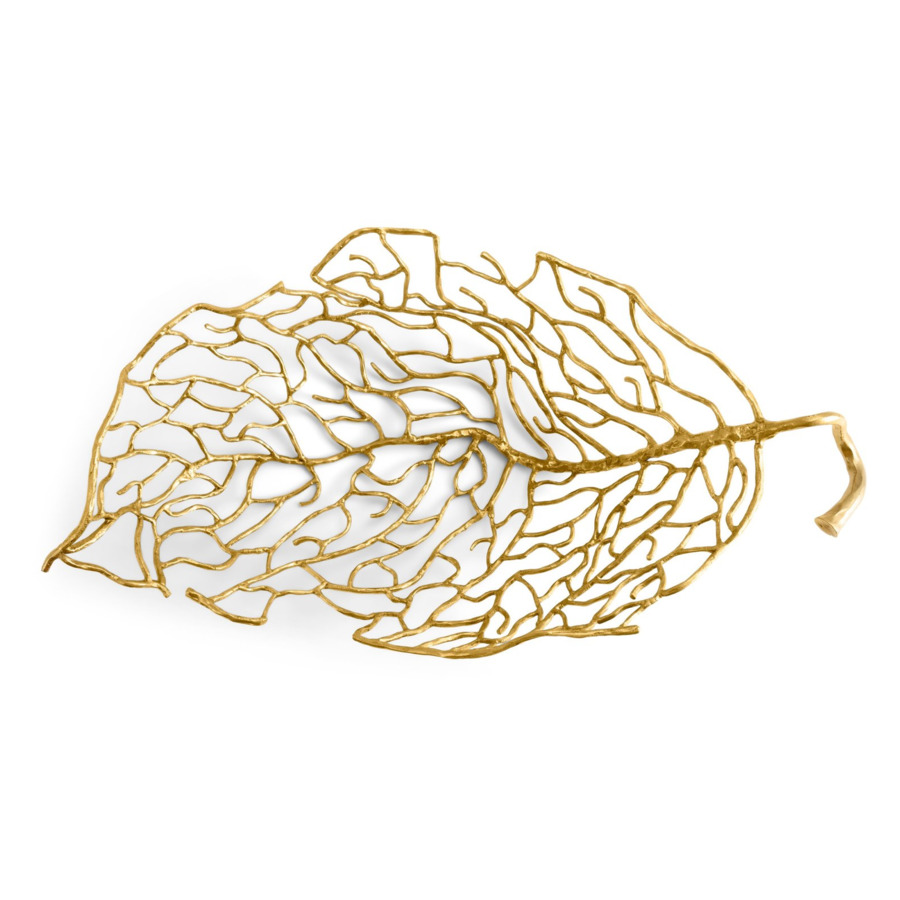 Блюдо Michael Aram Осенние листья 60 см, латунь