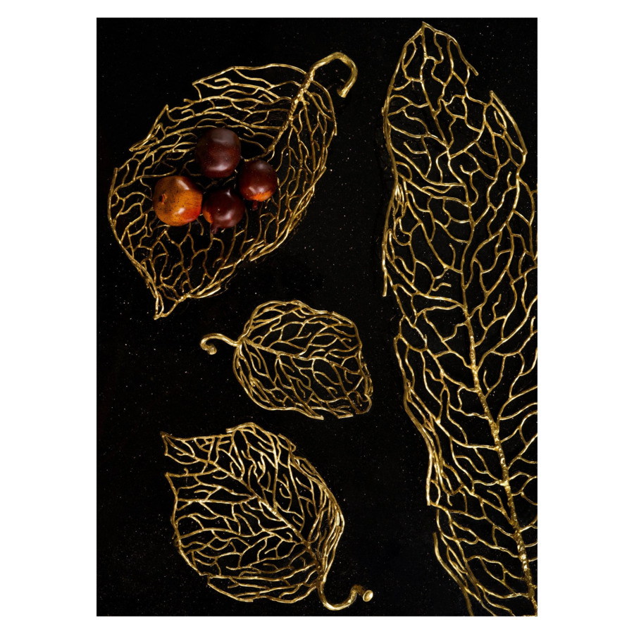 Блюдо Michael Aram Осенние листья 44 см, латунь