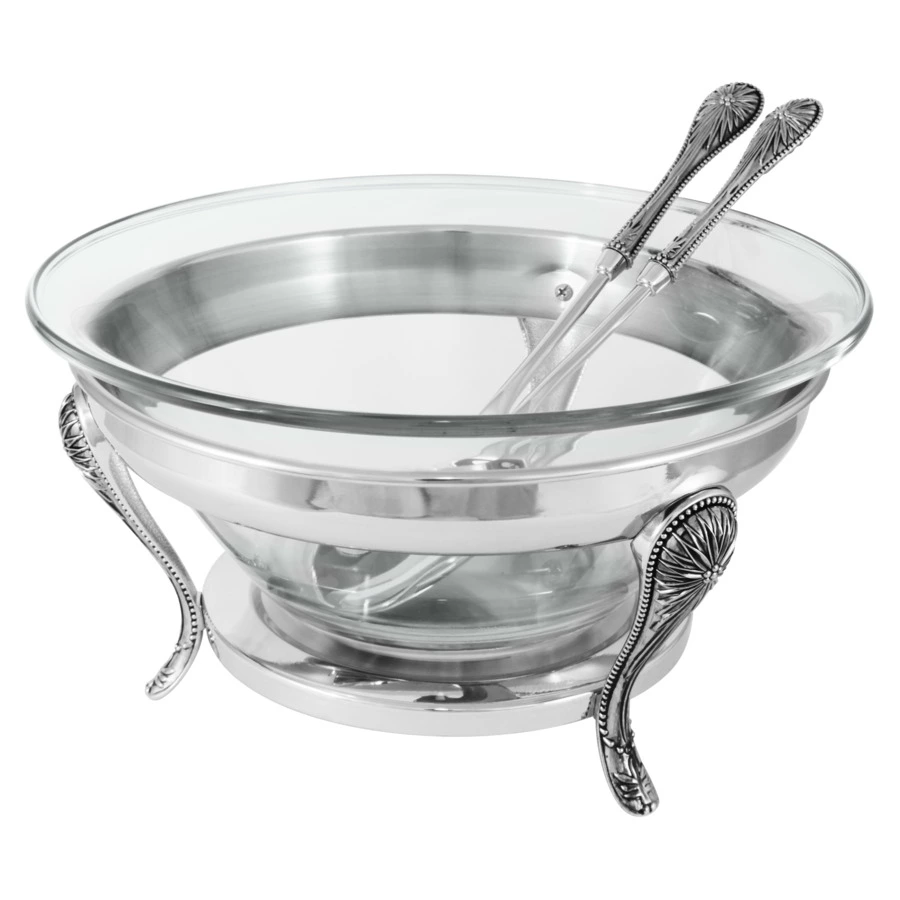 Набор для салата Regent Британи 3 предмета: салатник, сервировочная ложка, вилка, 30х30х16см, п/к