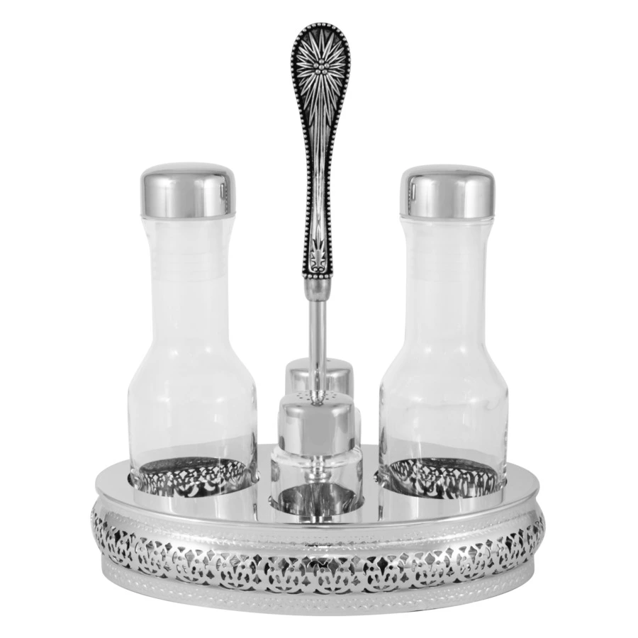 Набор для специй Regent Британи 24х14х25 см, 4 предмета, стекло, Сталь нержавеющая