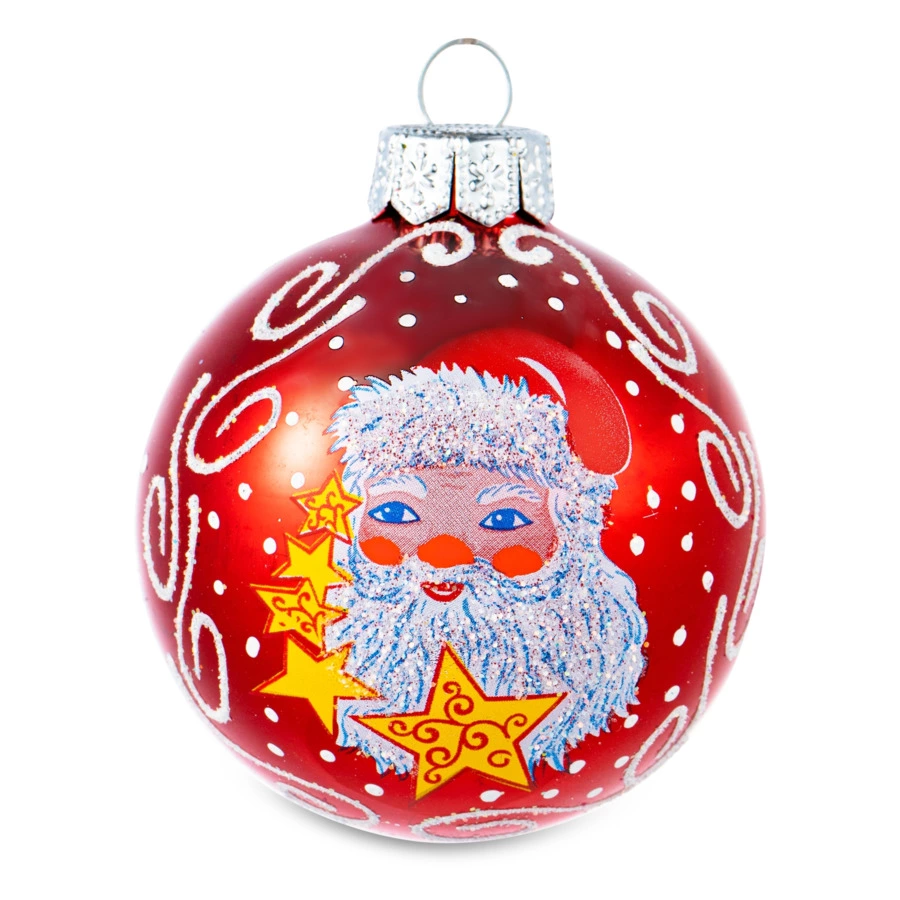 Елочное украшение шар Елочка Мороз, стекло