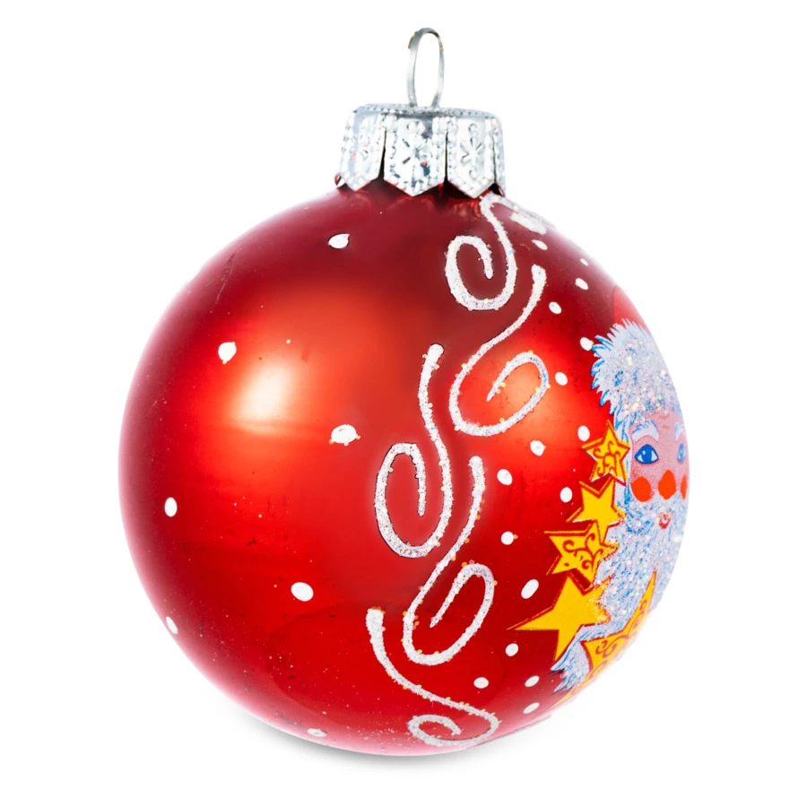 Елочное украшение шар Елочка Мороз, стекло