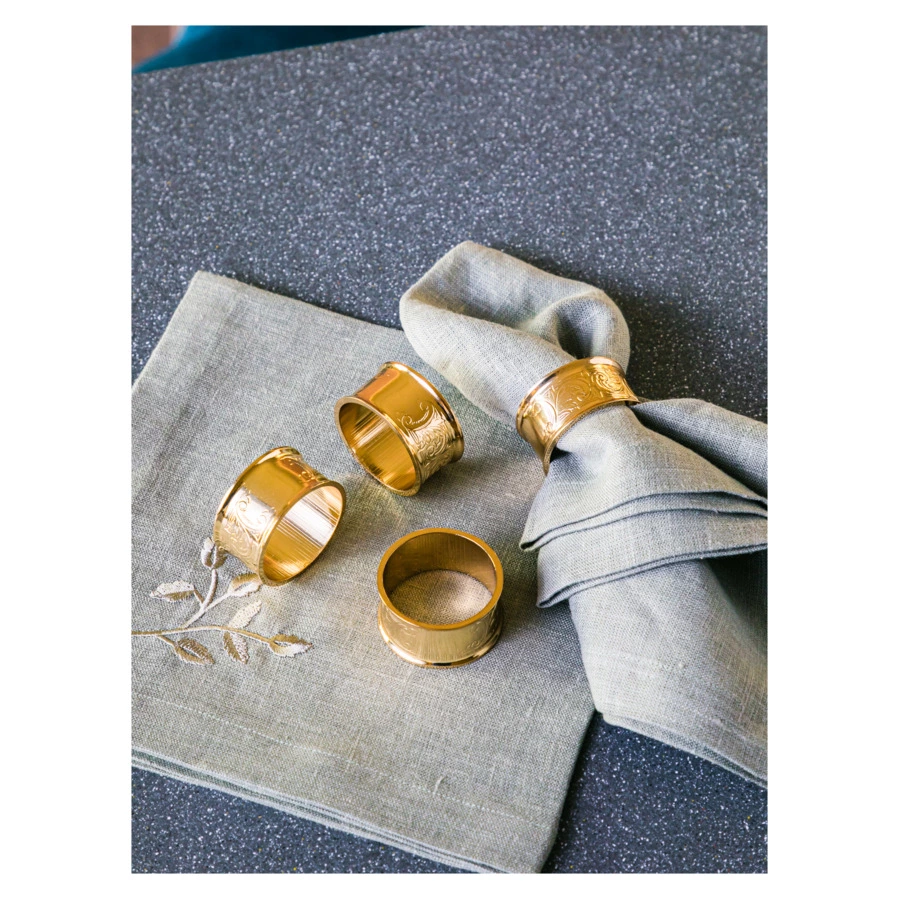 Набор колец для салфеток Queen Anne 4,5 см, 4 шт, сталь, золотой цвет