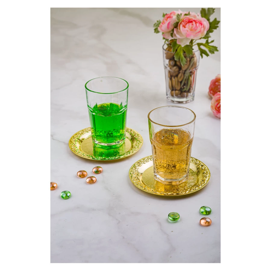 Набор подставок под стаканы Queen Anne, 14 см, 4 шт, золотистый, сталь