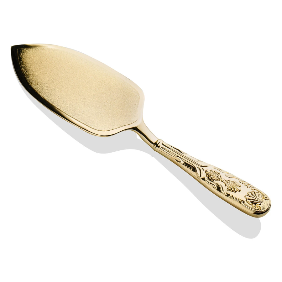 Набор для торта Queen Anne 2 предмета, нож 31 см и лопатка 26 см, золотой цвет, сталь