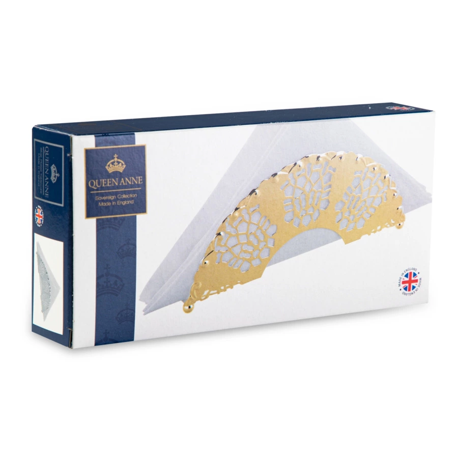 Салфетница Queen Anne 17 см, золотистая, сталь