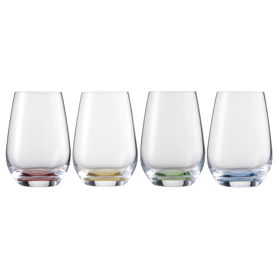 Набор стаканов для воды Zwiesel Glas Прикосновение цвета 397 мл, 4 шт, 4 цвета бокалы schott zwiesel 104097