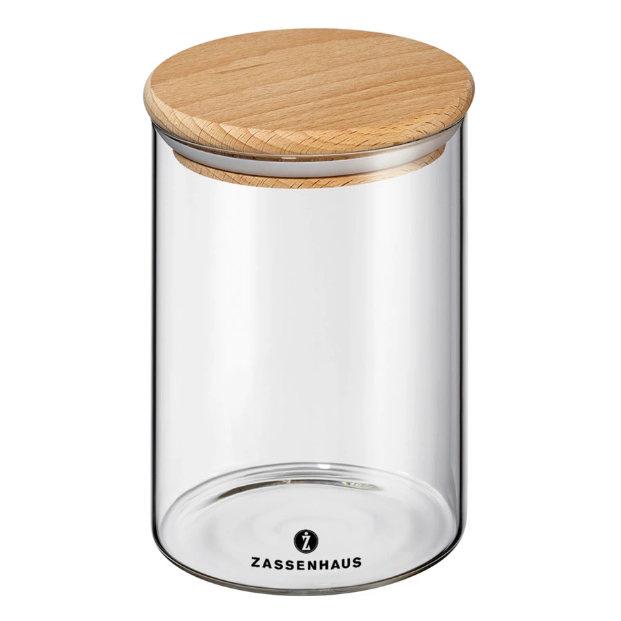 Банка для хранения с деревянной крышкой Zassenhaus, 0,85л, стекло