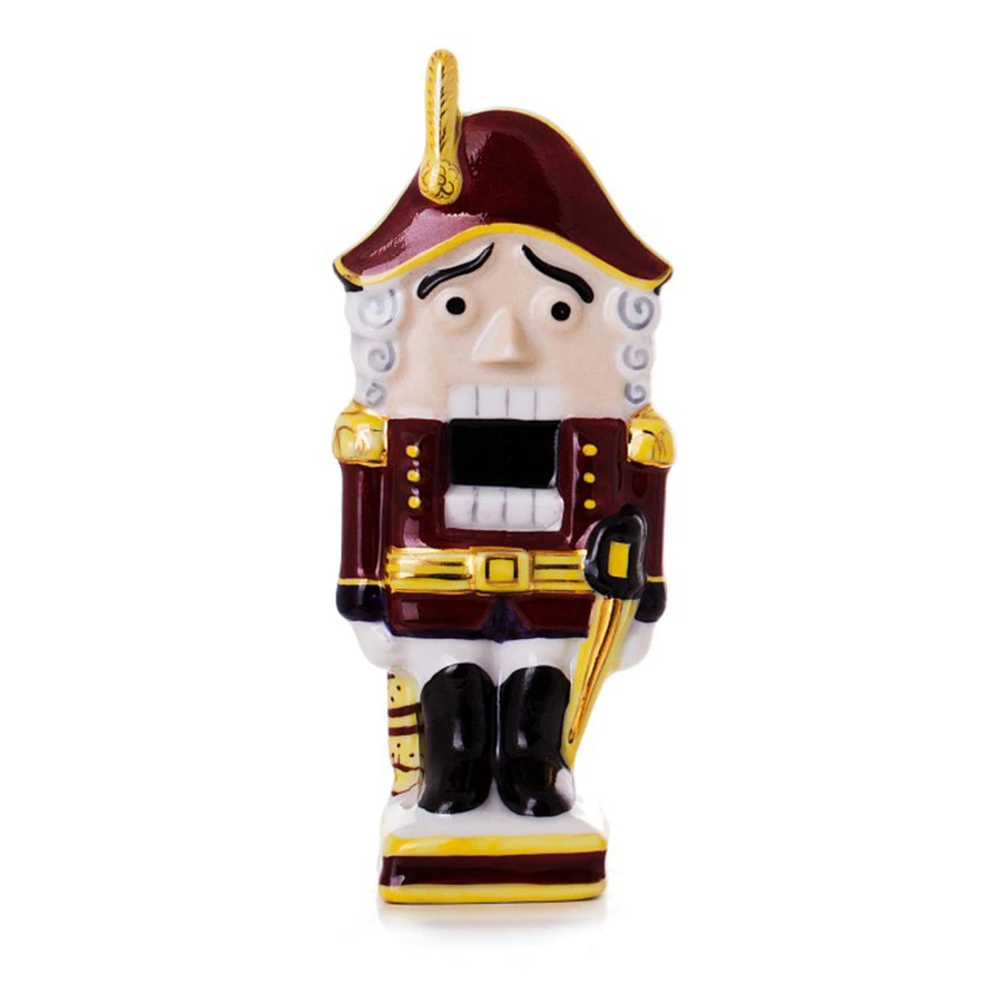 Скульптура Франц Гарднер в Вербилках Щелкунчик в красном 12 см, фарфор твердый