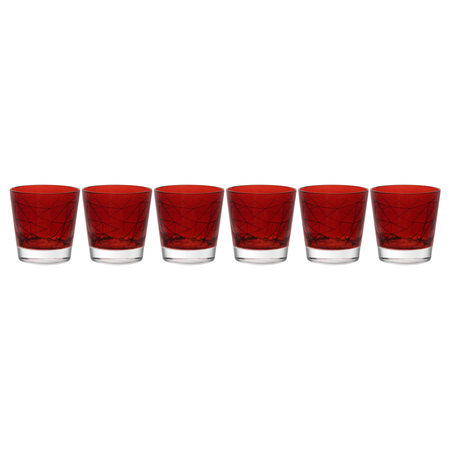Набор стаканов для воды ViDiVi Доломити 290мл, 6шт, красный, п/к салатник порционный vidivi доломити 14х14см