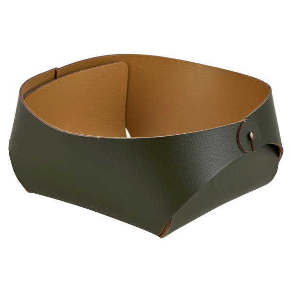 Корзина ADJ Flora 20х20х9 см, кожа натуральная, оливковый