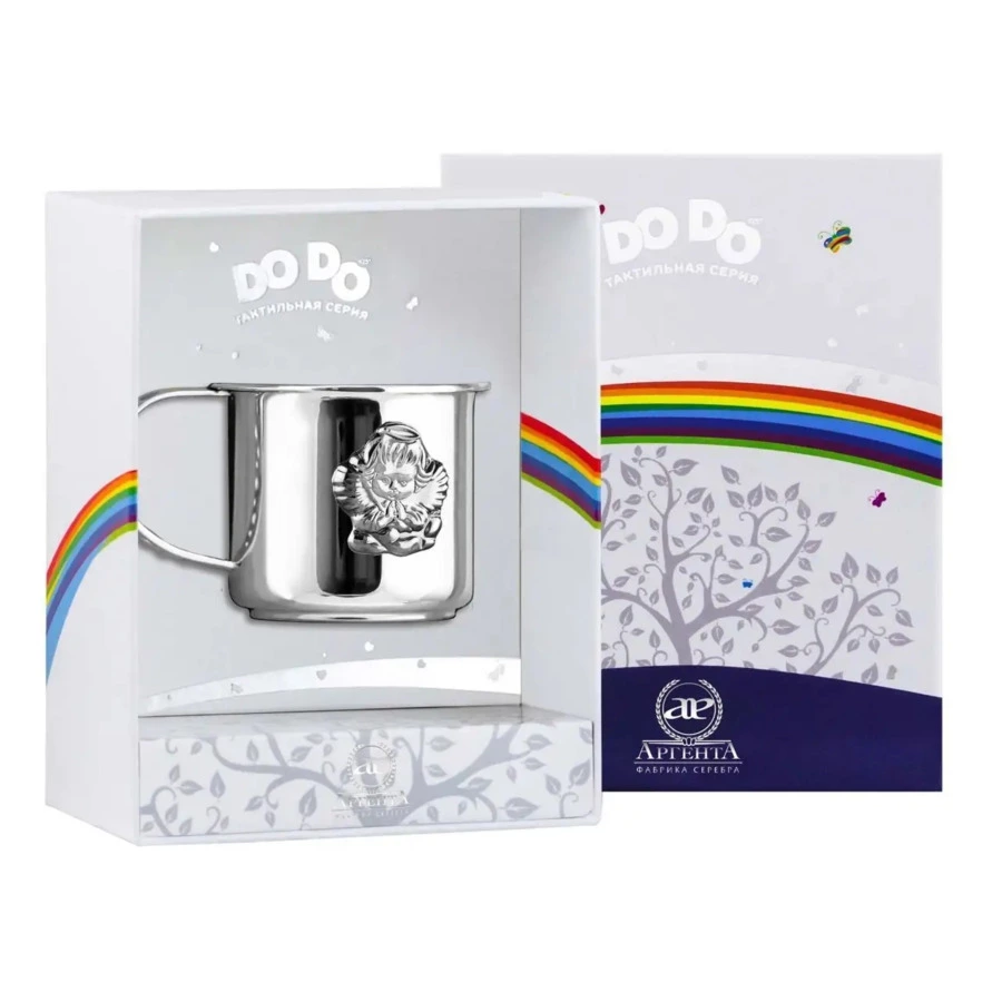Кружка детская в футляре АргентА Do Do Ангел 55,44 г, серебро 925