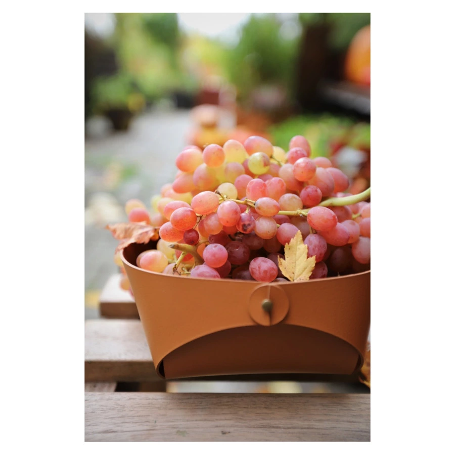 Корзинка квадратная ADJ Flora 15х15х7 см, кожа натуральная, пепельная роза