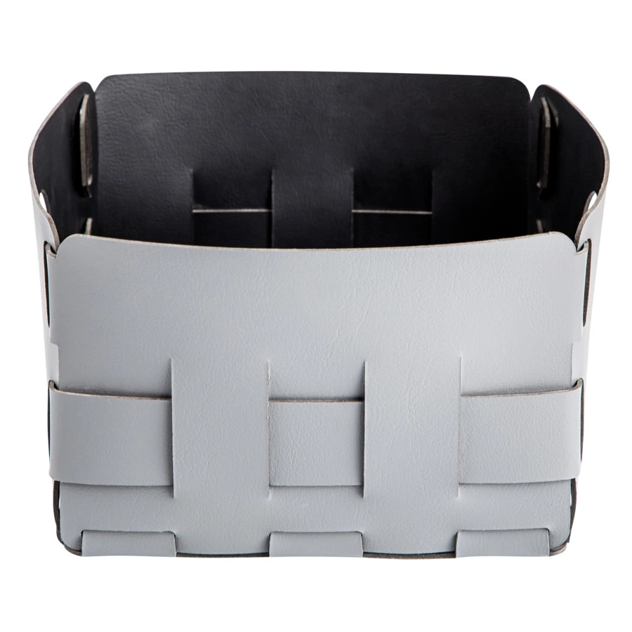 Корзина ADJ Mini Bottega 19x19х13 см, кожа натуральная, серый