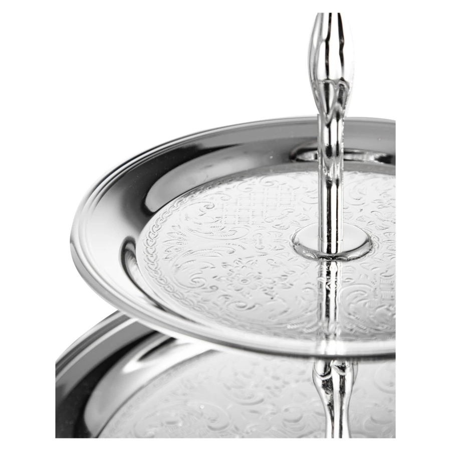 Блюдо трехъярусное Queen Anne 35 см,сталь,посеребрение