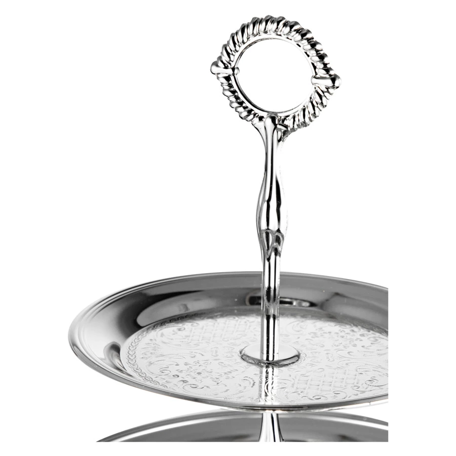 Блюдо трехъярусное Queen Anne 35 см,сталь,посеребрение