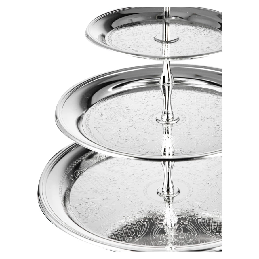 Блюдо трехъярусное Queen Anne 35 см,сталь,посеребрение