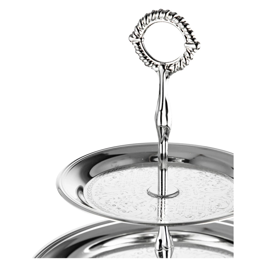 Блюдо трехъярусное Queen Anne 35 см,сталь,посеребрение