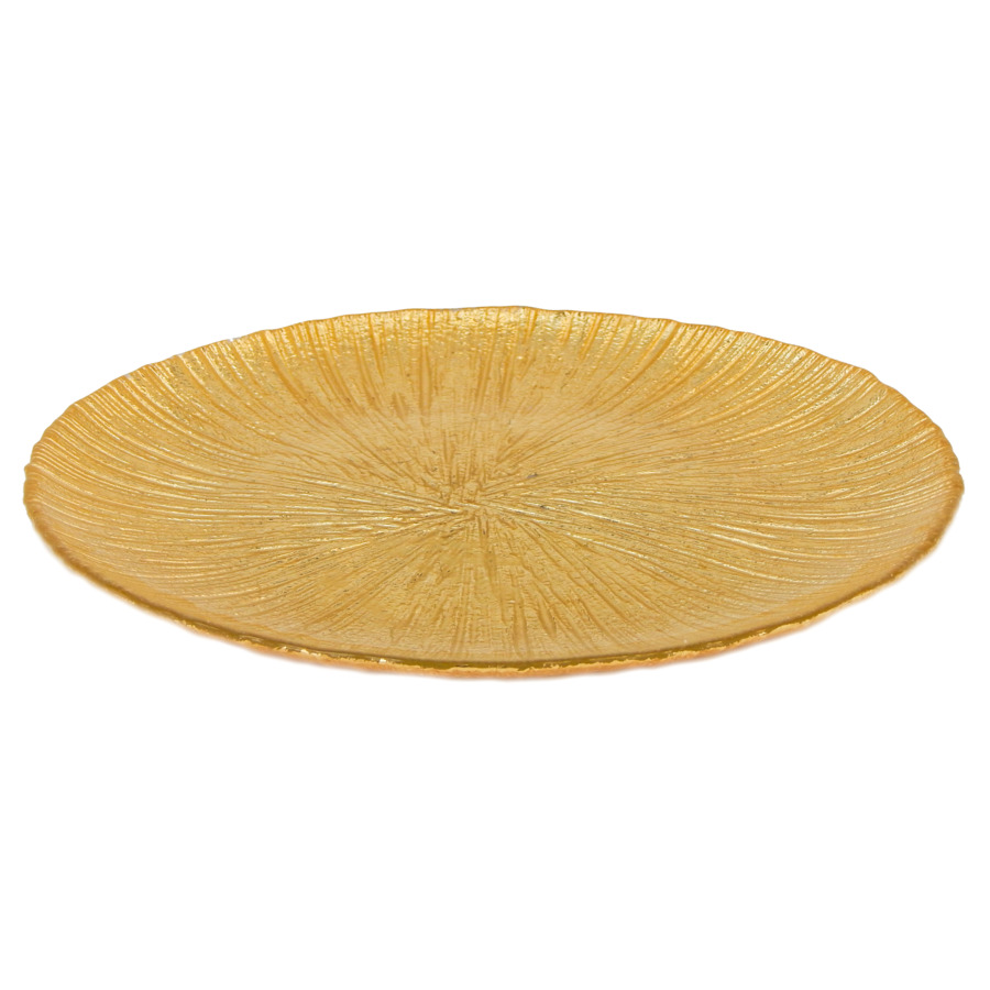 Тарелка обеденная Akcam Лунное Сияние 28 см, стекло, золотой