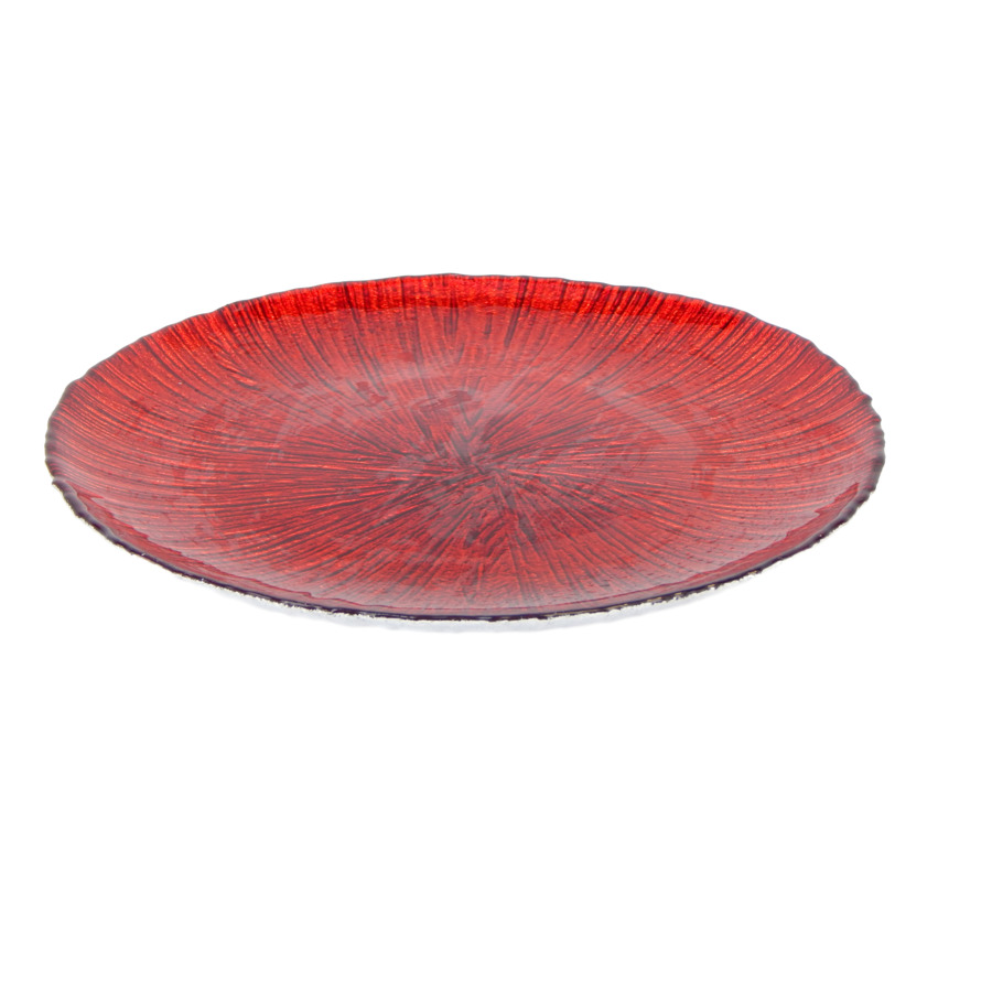 Тарелка десертная Akcam Рубин 21 см, стекло, красный тарелка akcam маки 28 см стекло красный