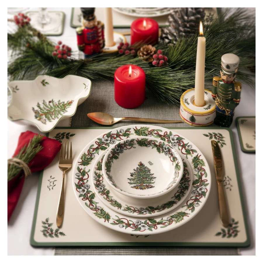 Набор салатников индивидуальных Spode Рождественская ель Эксклюзив 15 см, 4 шт