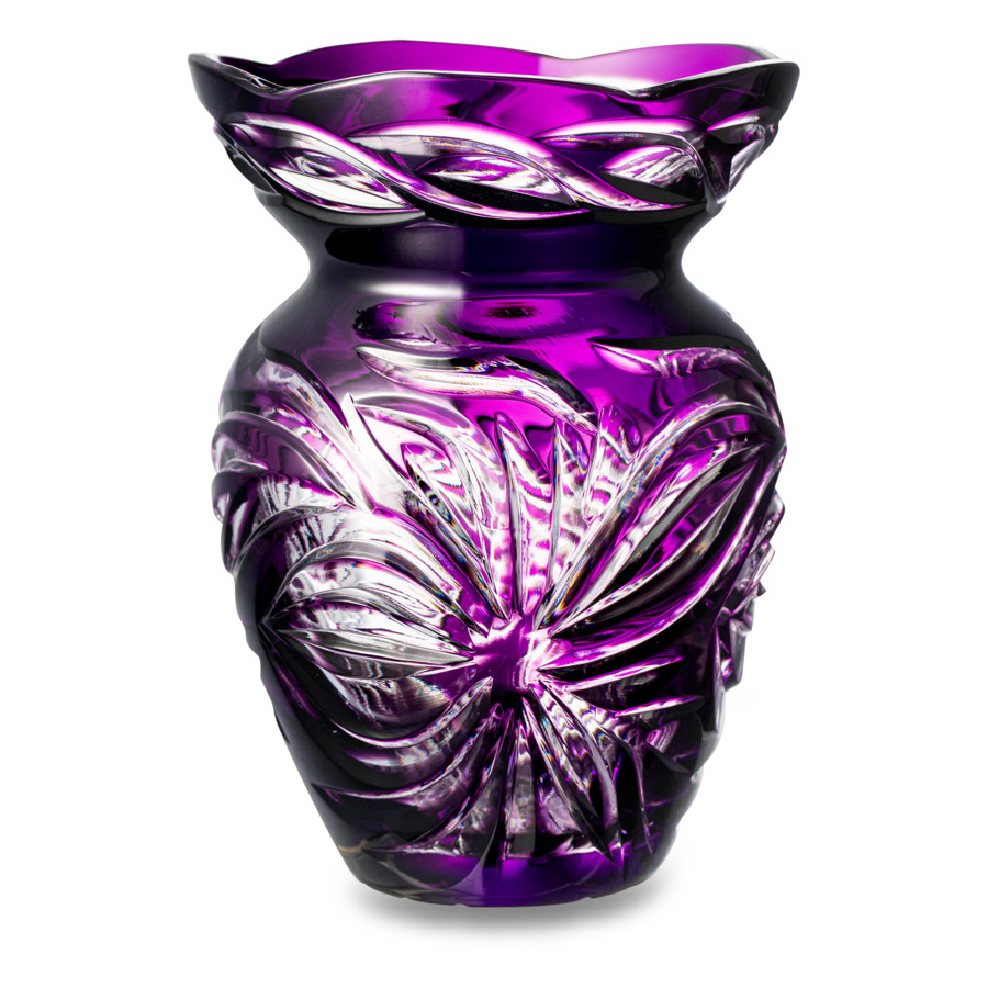 ваза для цветов гхз маки 15 см хрусталь фиолетовый Ваза для цветов ГХЗ Маки 15 см, хрусталь, фиолетовый