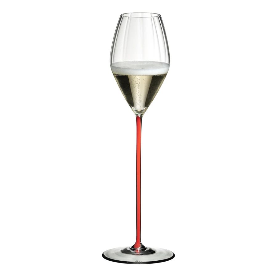 Бокал для шампанского Riedel High Performance Champagne 375мл, красная ножка, ручная работа,хрусталь