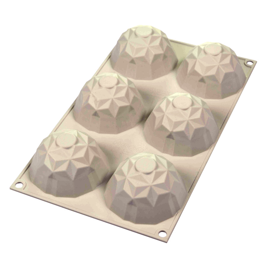 Форма для выпечки 3D пирожных Silikomart Самоцвет d6,8хh4,2см, 6x110мл, силикон