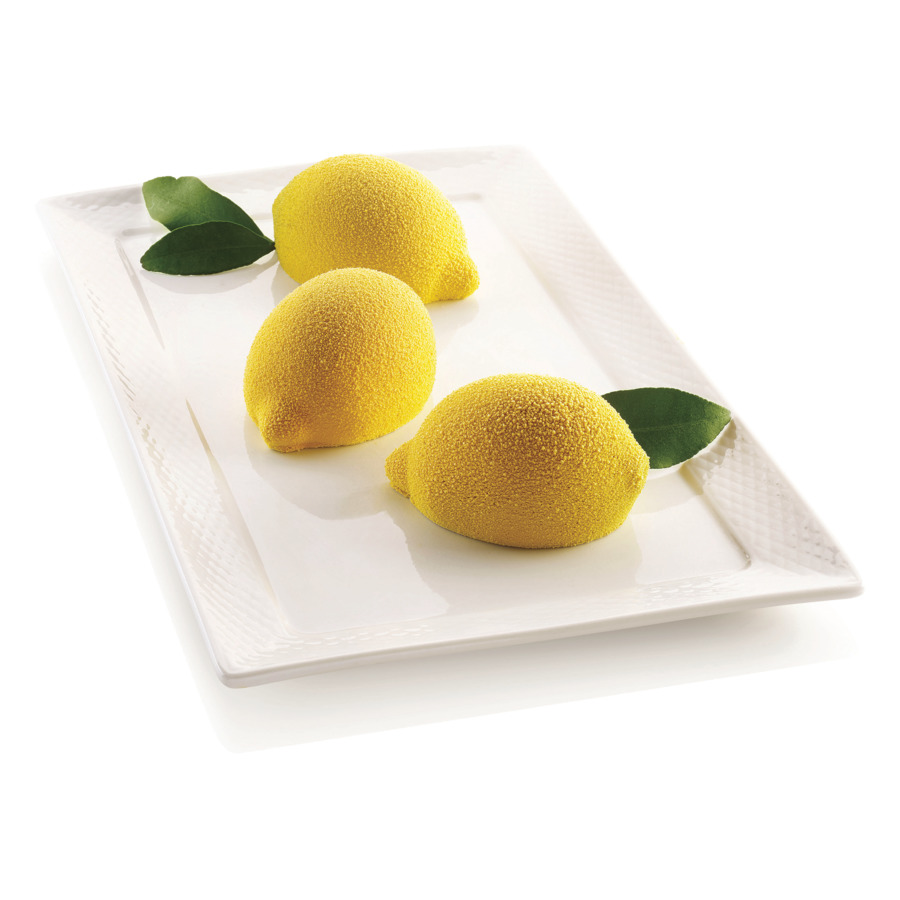 Форма для выпечки 3D пирожных Silikomart Лимоны 8х6хh4см, 6x106мл, силикон