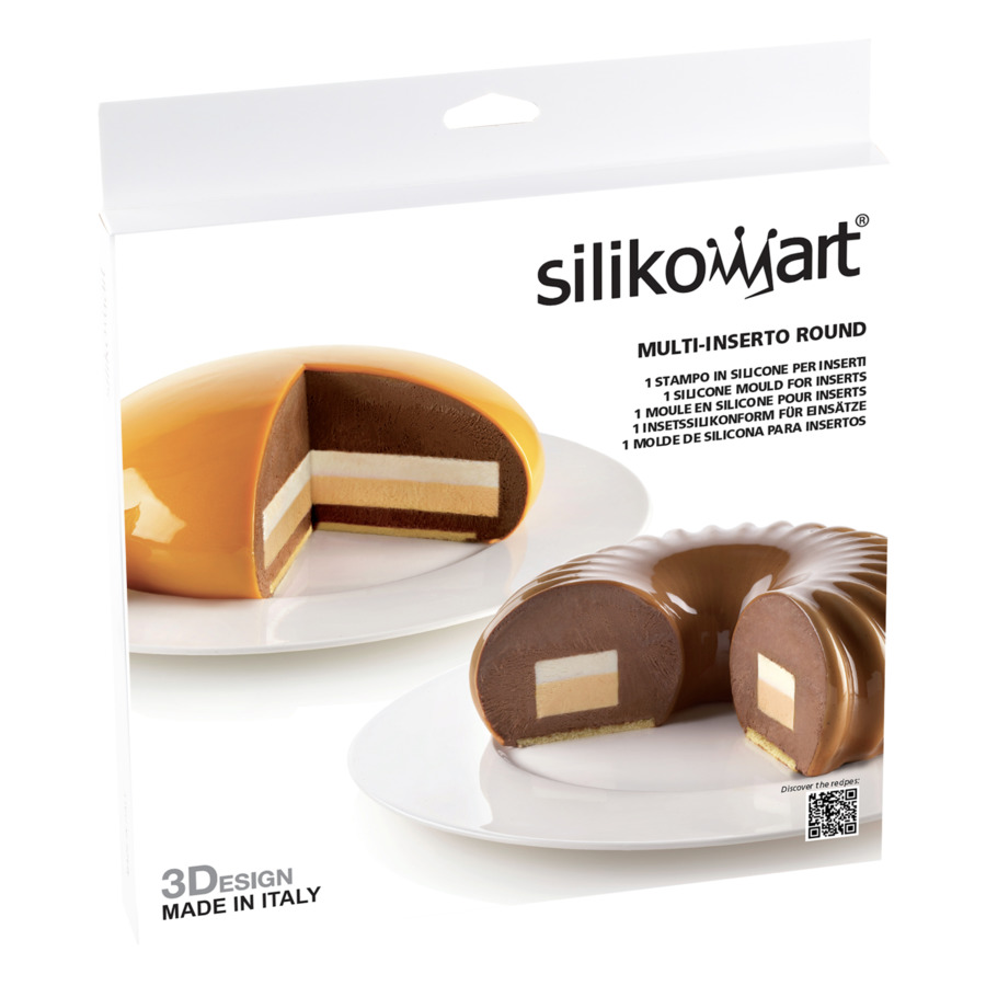 Форма для выпечки муссового 3D торта с многослойной начинкой Silikomart Мульти d17,6/15/3хh2,5см,