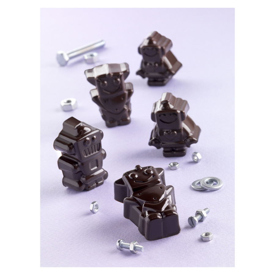 Форма для приготовления конфет Silikomart Роботы 3,9х2,6хh1,6см, 12x10мл (шоколадная)
