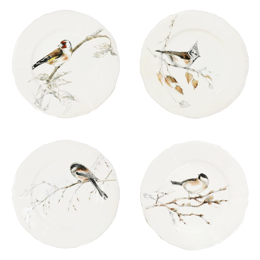 Набор тарелок десертных Gien Лесные птицы 16,5 см, 4 шт, фаянс