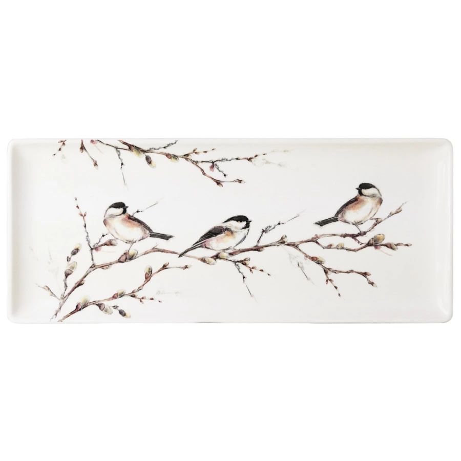 Блюдо прямоугольное Gien Лесные птицы 36х15,5 см, фаянс