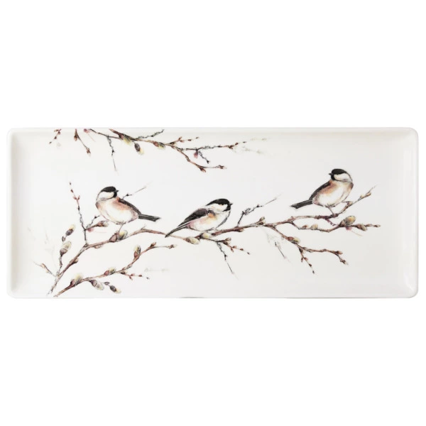Блюдо прямоугольное Gien Лесные птицы 36х15,5 см, фаянс