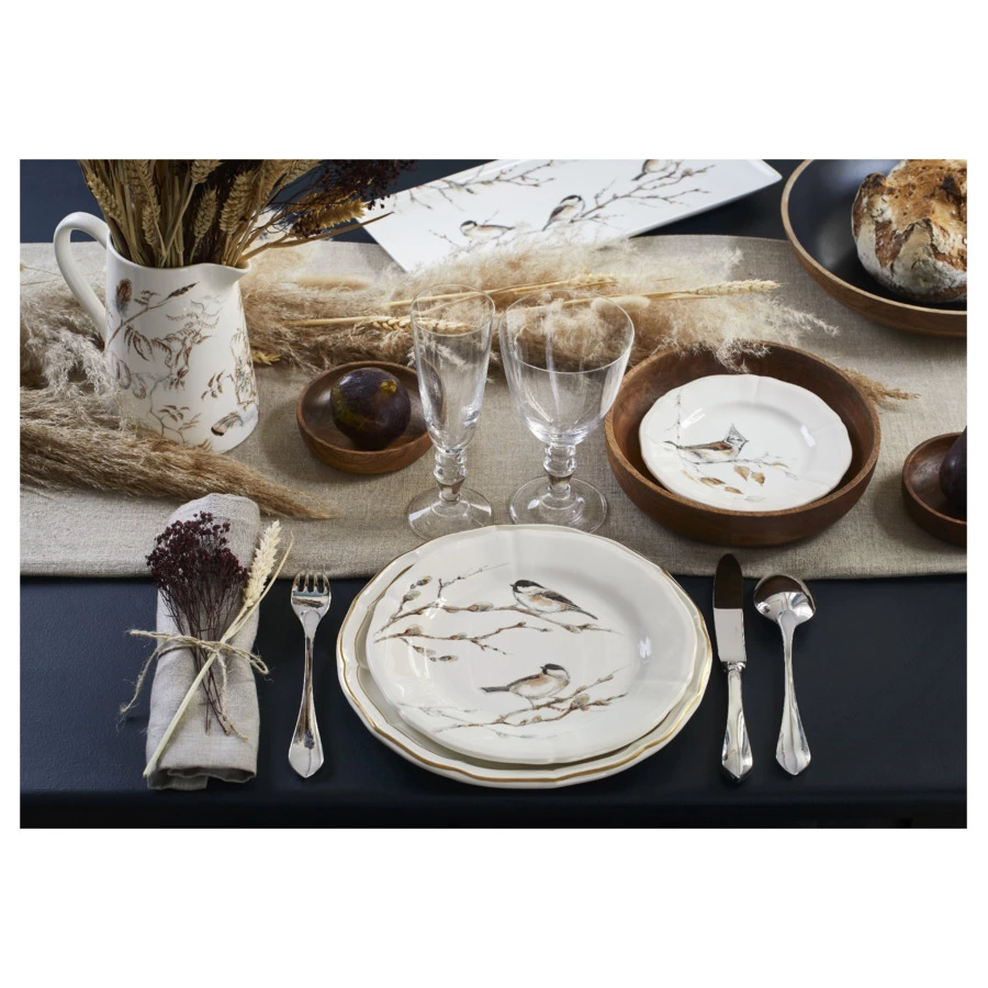 Блюдо прямоугольное Gien Лесные птицы 36х15,5 см, фаянс