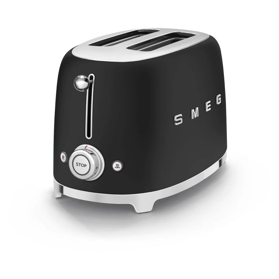 Тостер на 2 ломтика SMEG TSF01BLMEU, 950 Вт, матовый черный