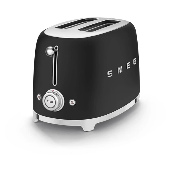 Тостер на 2 ломтика SMEG TSF01BLMEU, 950 Вт, матовый черный